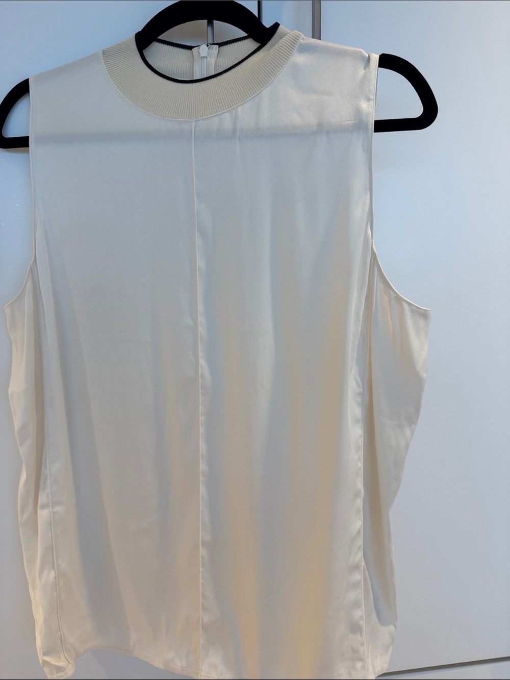 rag & bone Cream Sleeveless High-Neck flowy top